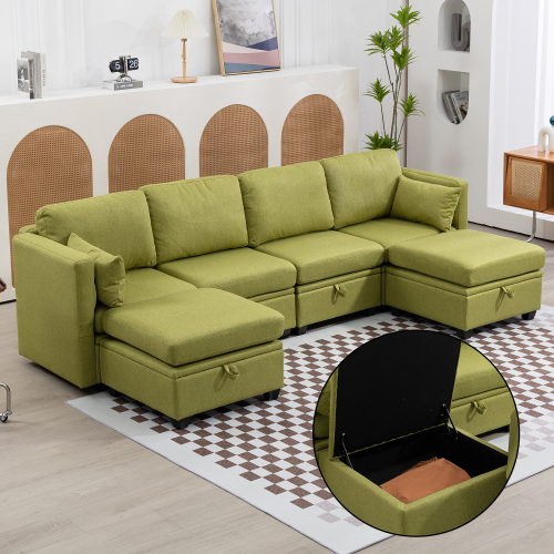 Weiches modulares U-förmiges Sofa mit Stauraumsofa-OKWISH