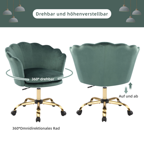 Höhenverstellbarer Samtstuhl-OKWISH