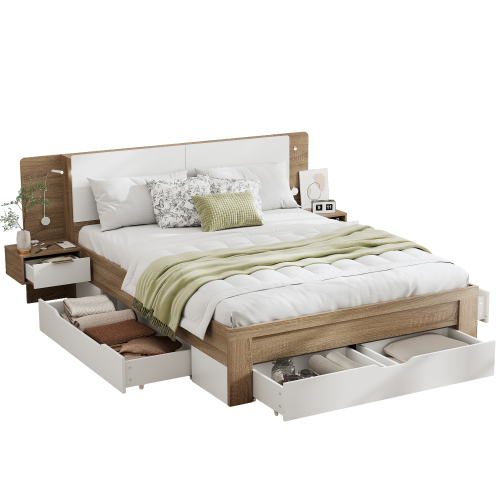 LED-Nachttisch-Bettsystem für Doppelbett-OKWISH