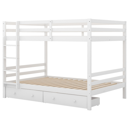 140*200cm Etagenbett Kinderbetten mit Schubladen, Stauraum, Hohe Geländer