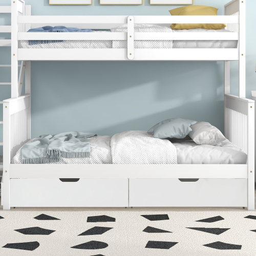 Seitenleiter-Etagenbett für Kinder aus Kiefernholz-OKWISH