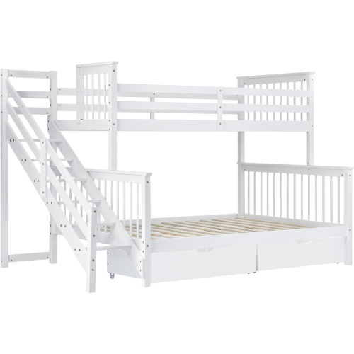 Seitenleiter-Etagenbett für Kinder aus Kiefernholz-OKWISH