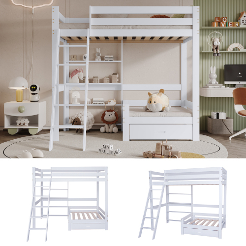 Etagenbett mit Regal und Sofa-OKWISH