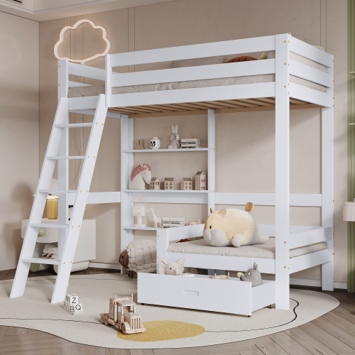 Etagenbett mit Regal und Sofa-OKWISH