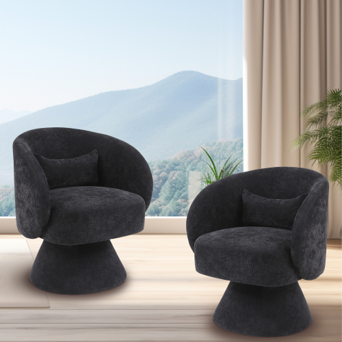 Lässiger, moderner Stuhl mit um 360° drehbarer Basis-OKWISH