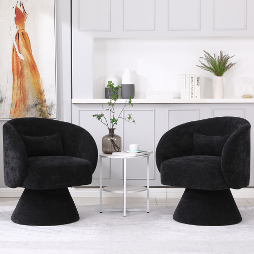 Lässiger, moderner Stuhl mit um 360° drehbarer Basis-OKWISH