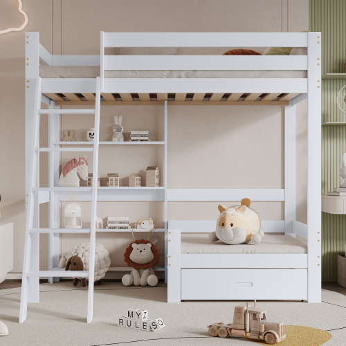 Etagenbett mit Regal und Sofa-OKWISH