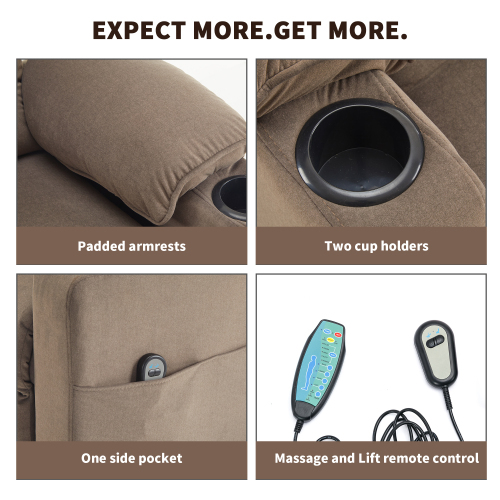 Elektrisch beheizter Massagesessel mit Stehhilfe-OKWISH