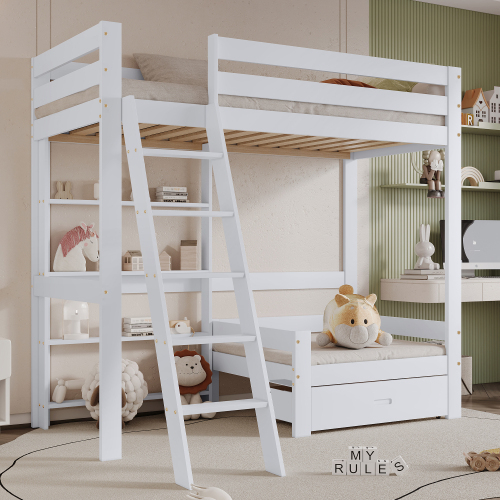 Etagenbett mit Regal und Sofa-OKWISH