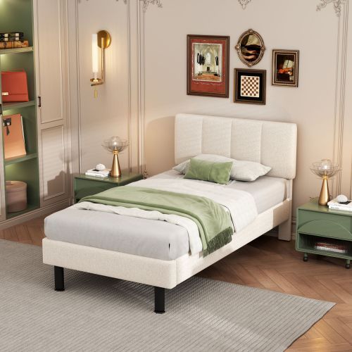 Gepolstertes Bett aus Sherpa-Stoff-OKWISH