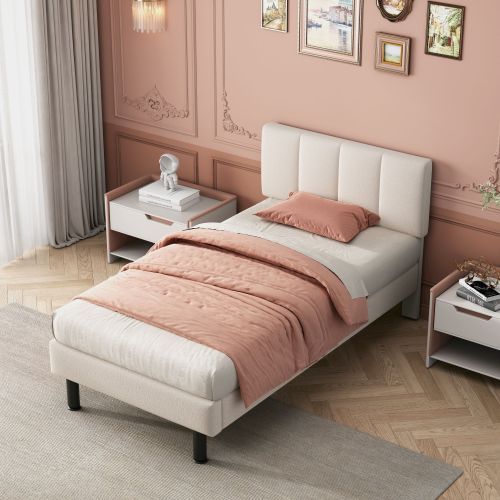 Gepolstertes Bett aus Sherpa-Stoff-OKWISH