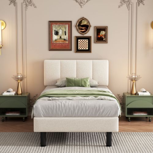 Gepolstertes Bett aus Sherpa-Stoff-OKWISH