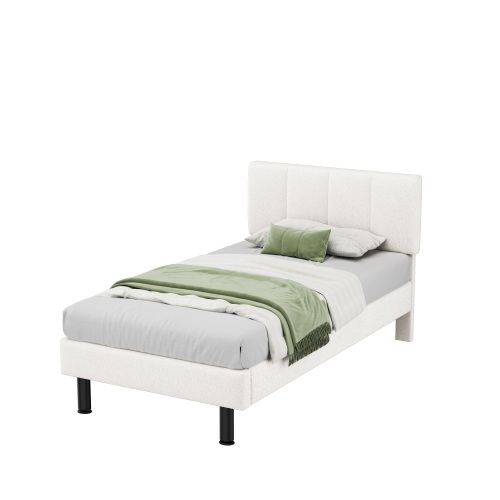 Gepolstertes Bett aus Sherpa-Stoff-OKWISH