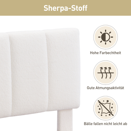Gepolstertes Bett aus Sherpa-Stoff-OKWISH