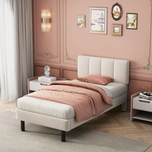 Gepolstertes Bett aus Sherpa-Stoff-OKWISH