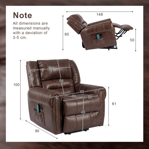 Elektrisch beheizter Massagesessel mit Stehhilfe-OKWISH