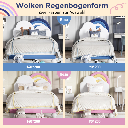 Polsterbett in Form von Wolken und blauem Himmel-OKWISH