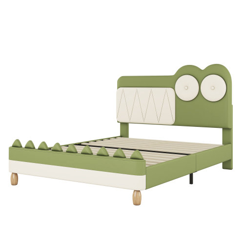 140*200cm Kinderbett, Cartoon Krokodil Form, Flachbett, PU Material