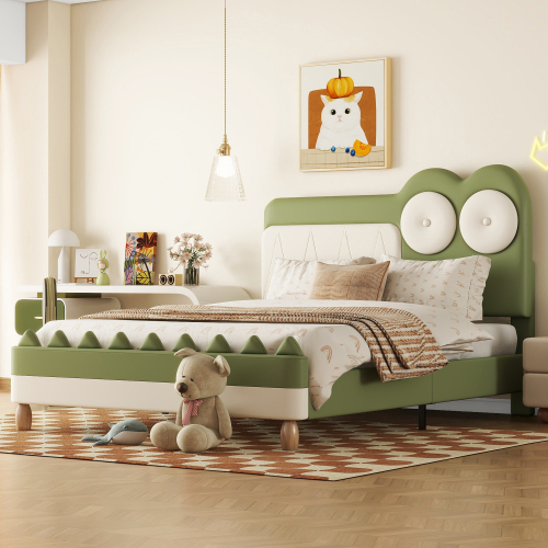 140*200cm Kinderbett, Cartoon Krokodil Form, Flachbett, PU Material