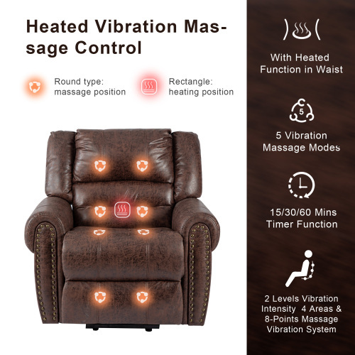 Elektrisch beheizter Massagesessel mit Stehhilfe-OKWISH