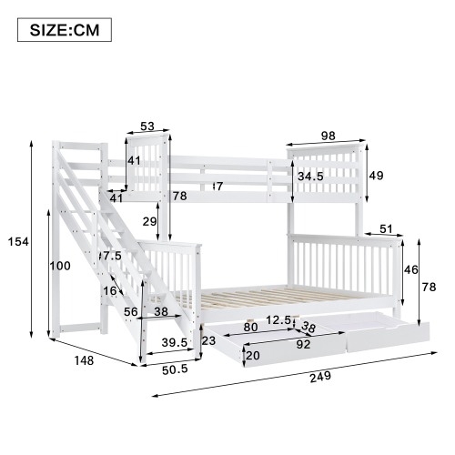 Seitenleiter-Etagenbett für Kinder aus Kiefernholz-OKWISH