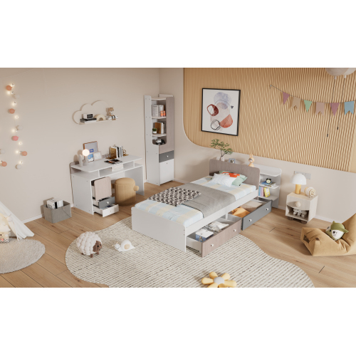 Schubladenbett mit leisen Schienen-OKWISH