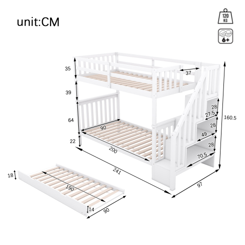 Ausziehbares Etagenbett-OKWISH