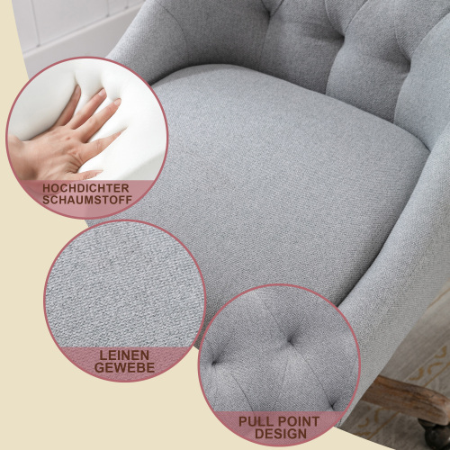 Moderner, mit Stoff gepolsterter 360°-Drehstuhl-OKWISH