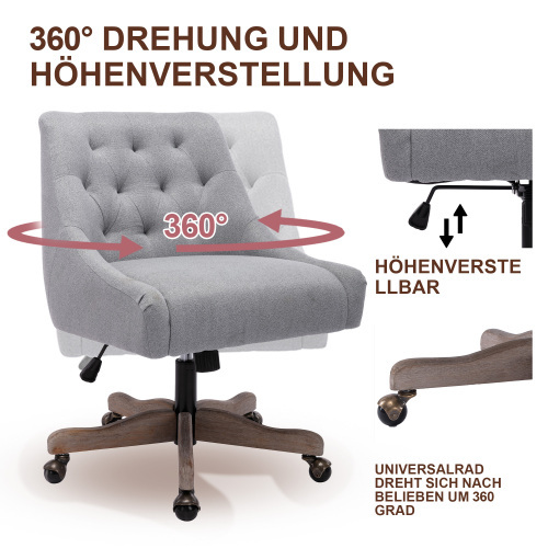 Moderner, mit Stoff gepolsterter 360°-Drehstuhl-OKWISH