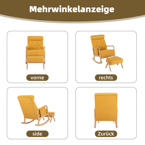 COOLMORE living room Comfortable rocking chair with ottoman 