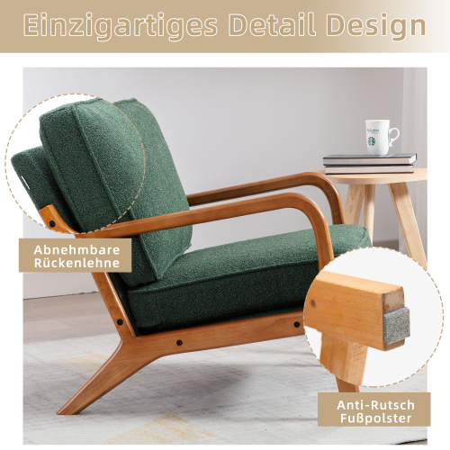 COOLMORE Wood Frame Armchair, Modern Accent Chair Lounge Chair for Living Room 