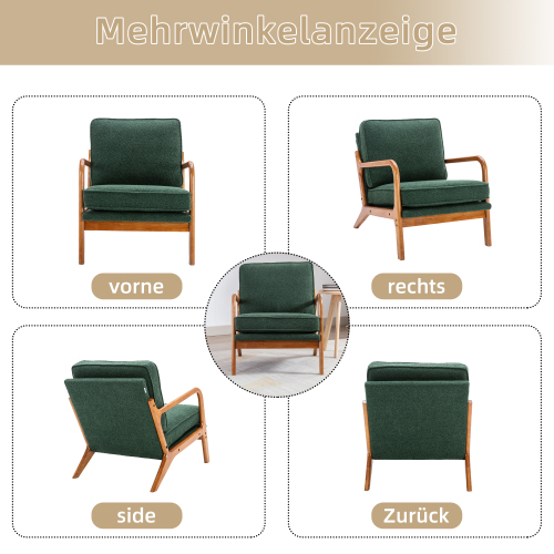 COOLMORE Wood Frame Armchair, Modern Accent Chair Lounge Chair for Living Room 
