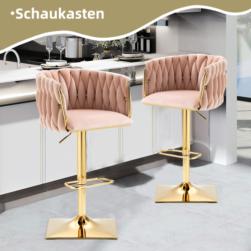 Moderner, stilvoller, verstellbarer Barhocker aus Samt-OKWISH
