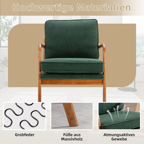 COOLMORE Wood Frame Armchair, Modern Accent Chair Lounge Chair for Living Room 