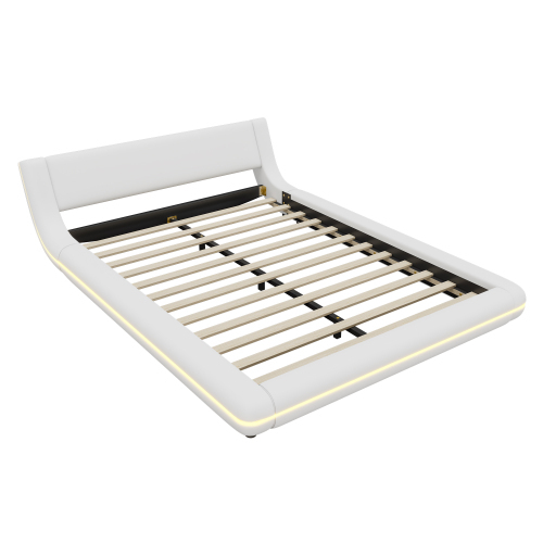 Flachbett, Bodenbett, PU, LED-Umgebungslicht, 24-Tasten-Fernbedienung