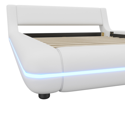 Flachbett, Bodenbett, PU, LED-Umgebungslicht, 24-Tasten-Fernbedienung