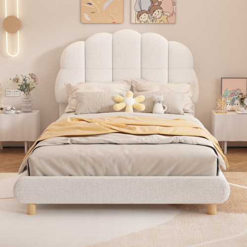 Flachbett, Kinderbett, Plush, niedliches Kopfteil