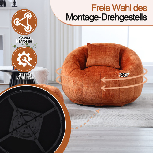 COOLMORE bean bag Chair Lounger sofa with swivel pedals 