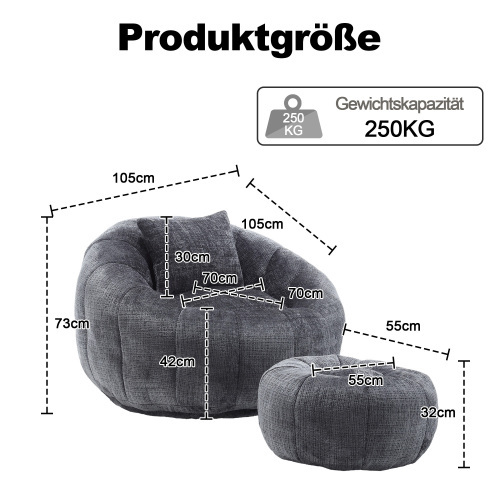 Bequemer, runder, drehbarer Sitzsack-OKWISH