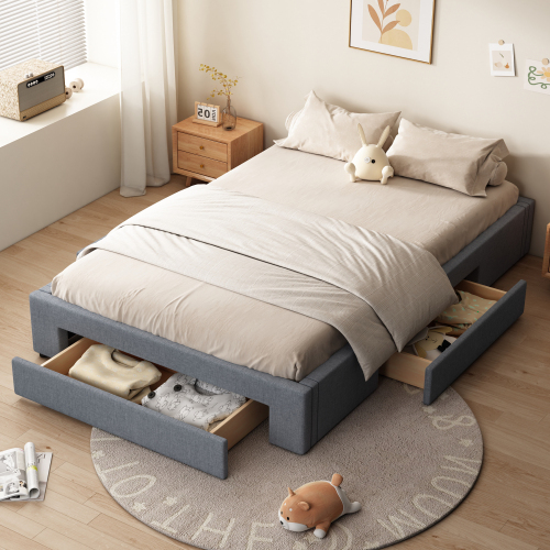 Flachbett, drei Ablagefächer, ohne Kopfteil