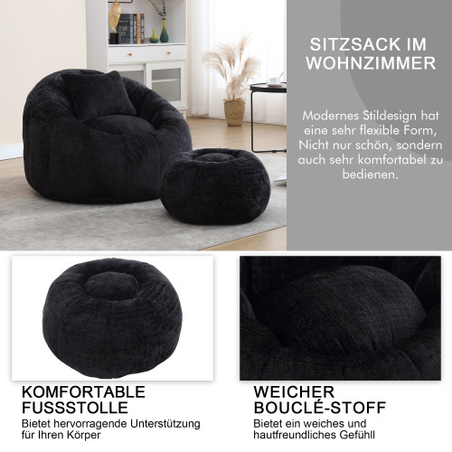 COOLMORE bean bag Chair Lounger sofa with swivel pedals 