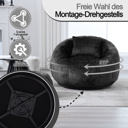 COOLMORE bean bag Chair Lounger sofa with swivel pedals 