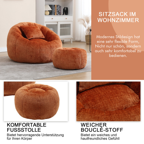 COOLMORE bean bag Chair Lounger sofa with swivel pedals 