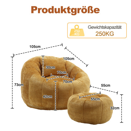 Bequemer, runder, drehbarer Sitzsack-OKWISH