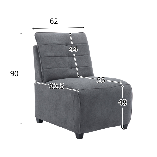 Einzelsofa, das zu einem Mehrpersonensofa kombiniert werden kann-OKWISH