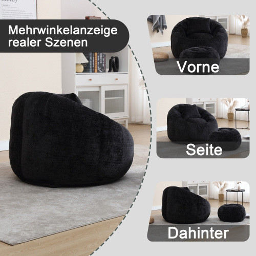 COOLMORE bean bag Chair Lounger sofa with swivel pedals 