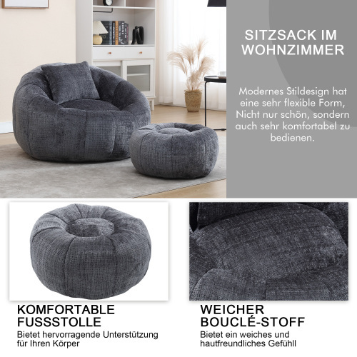 Bequemer, runder, drehbarer Sitzsack-OKWISH