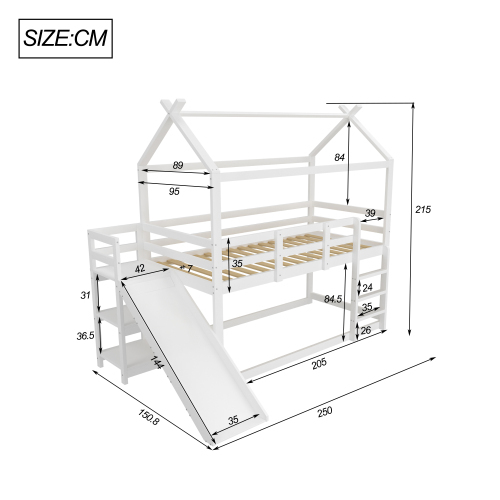 Erhöhtes niedriges Etagenbett für Kinder-OKWISH