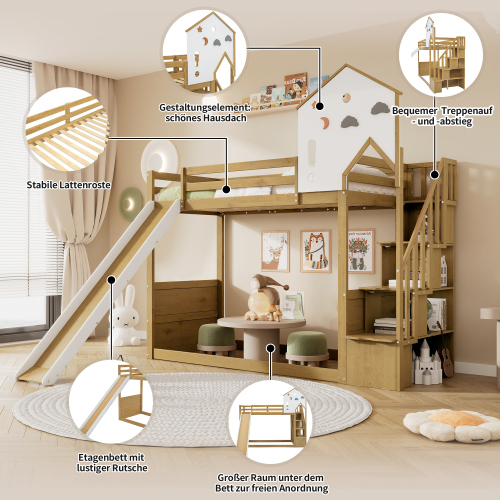 Kinderbett mit Dach und Fenstern-OKWISH