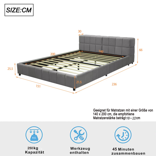 Bequemes schräges Kopfteil mit Lattenrost-OKWISH